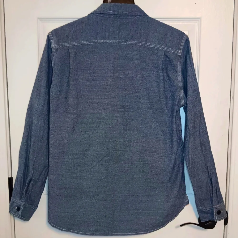 Five Brother Chambray Button Front Long Sleeve Shirt - Picture 6 of 7